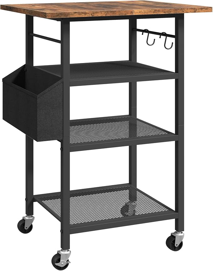 MAHANCRIS 4-Tier Printer Stand, Rolling Printer Table on Wheels, Industrial - Image 9
