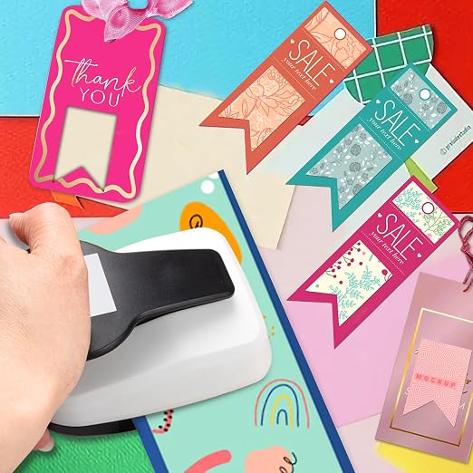 Paper Punches Tag Punches for Paper Crafts Banner Scrapbook Hole Punch 1.9 inch - Image 2