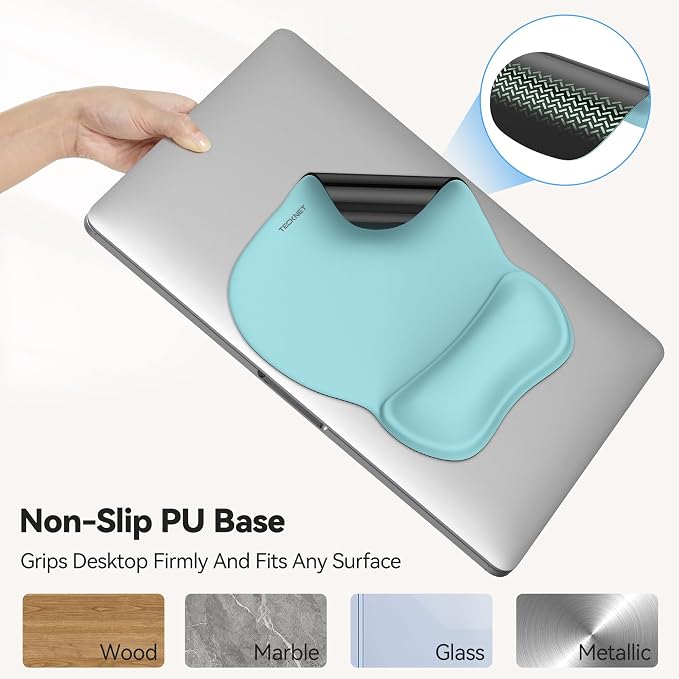 TECKNET Gel Mouse Pad with Wrist Rest, Ergonomic Office Mousepad with Wrist - Image 5