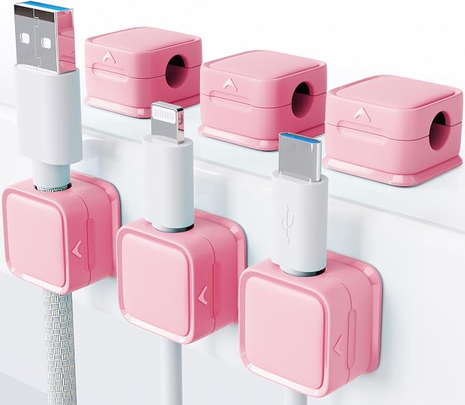 Magnetic Cord Organizer Holder, 6 Pack Desk Cable Clips Management, Hide Phone - Image 8