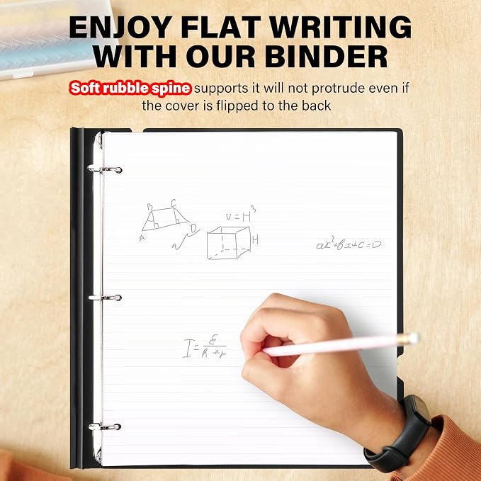 MAKHISTORY 1 Inch Telescoping 3 Ring Binder-12PCS, Flexible Binder - Image 3