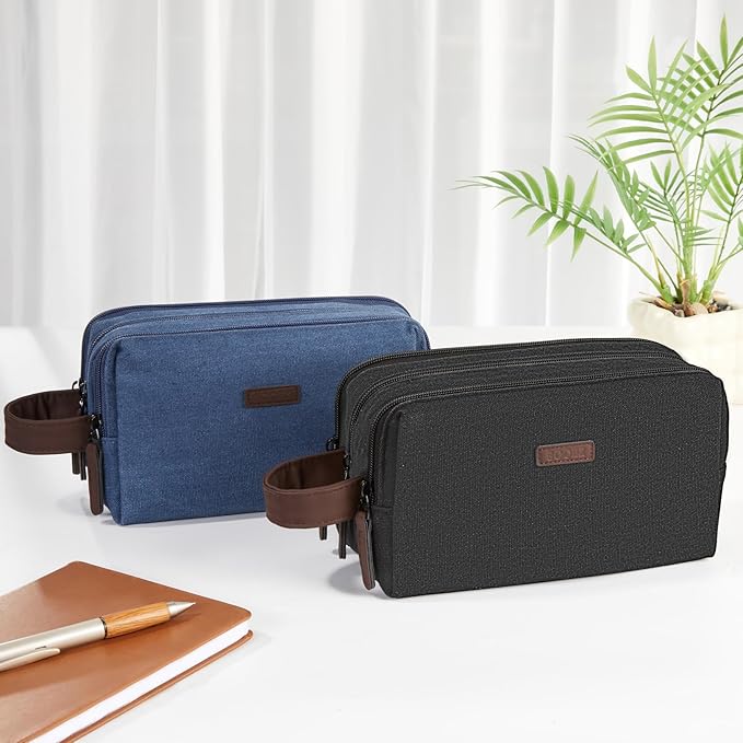 Sooez Large Pencil Case Pouch, Extra Big Pencil Pouch Pencil Bag with PU Handle & Zipper, Sturdy Pen Case with 3 Compartments, Aesthetic School College Supplies Organizer for Men Women Boys, Pink-DeskLoop Office