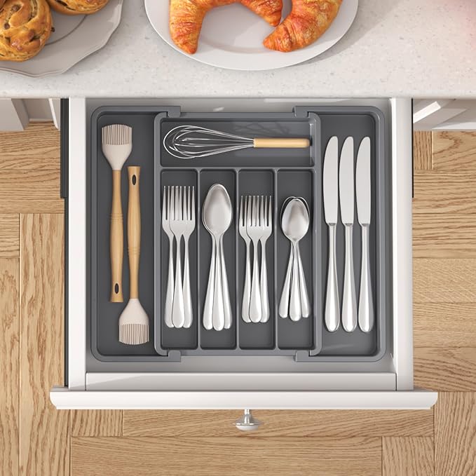 Lifewit Silverware Drawer Organizer, Expandable Utensil Tray - Image 8