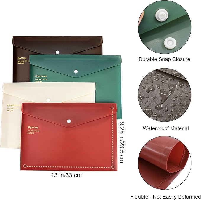VANRA File Folders Letter Size 12 Pack Plastic File Envelopes - Image 2