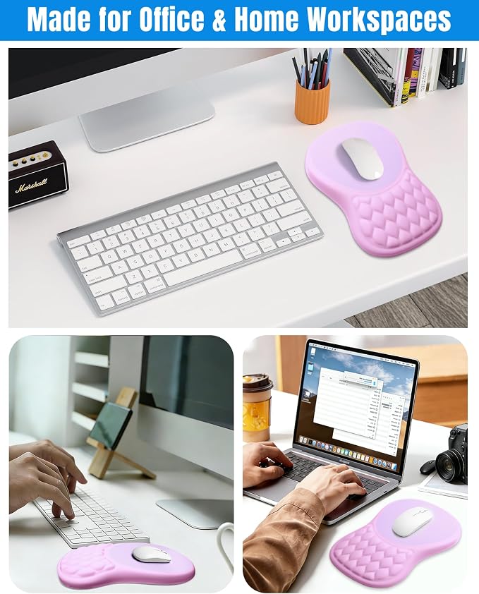 Ergonomic Mouse Pad with Wrist Rest, Slope Design Memory Foam Support, Smooth - Image 6