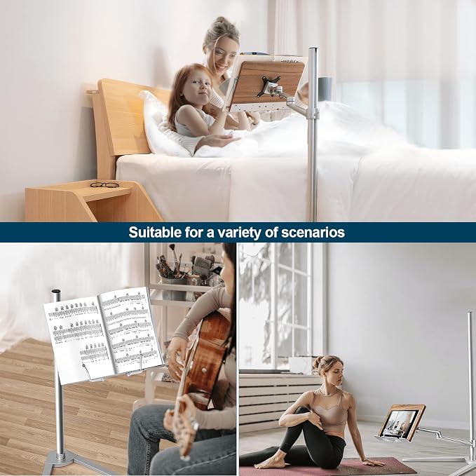 Bookstand, Rotating Holder for Laptop/Tablet/Phone, 2 Spring Clips - Image 8