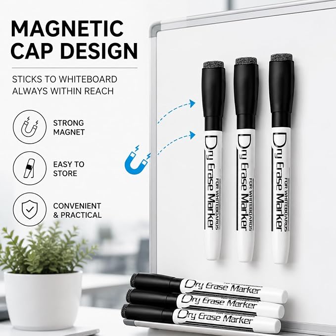 Volcanics Magnetic Black Dry Erase Markers - Image 2