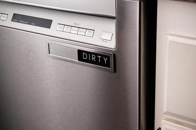 Stainless Steel Dishwasher Magnet Clean Dirty Sign - Image 4