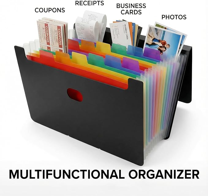 2 Pack 13 Pocket Small Accordion File Organizer, 7x4.5 Inches, Expanding File - Image 3