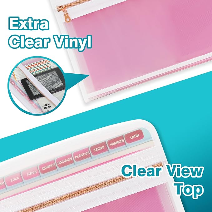 H4D Accordion File Organizer, 13 Pocket Expanding File Folder, Front Clear Pouch - Image 5