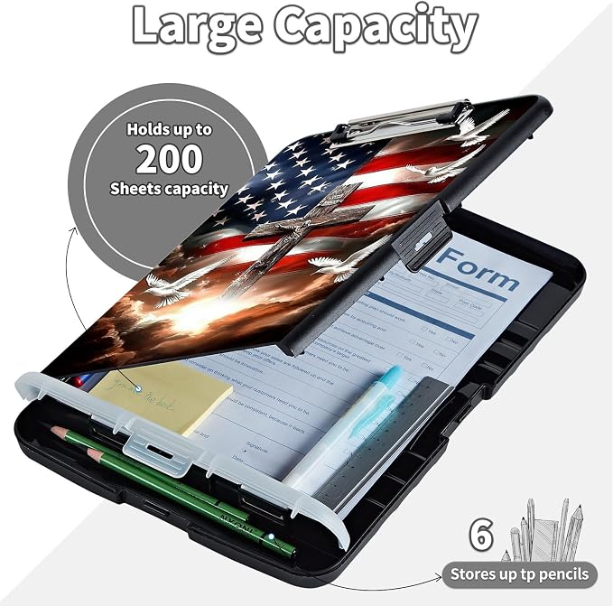 Clipboard with Storage, Clip Boards 8.5X11 with Storage Pen Holder, Heavy Duty - Image 7