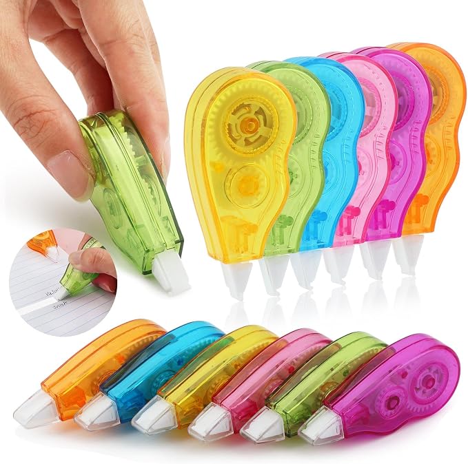 12pcs/2sets White Out Correction Tape, Portable Mini White Out Tape Whiteout by Unknown
