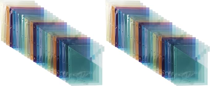 Amazon Basics Tab Dividers for 3 Ring Binder, Two Pocket, Letter Size, by AmazonBasics