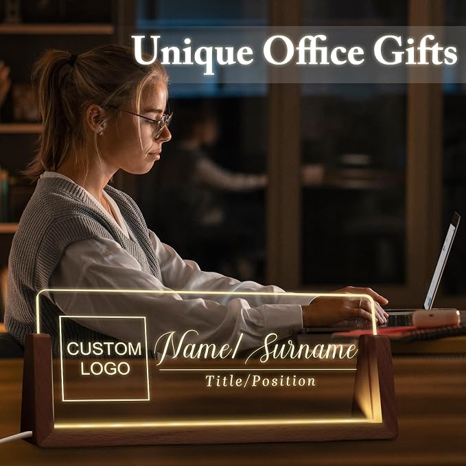 Custom Light Up Name Plate for Desk, Desk Name Plate Personalized - Image 5