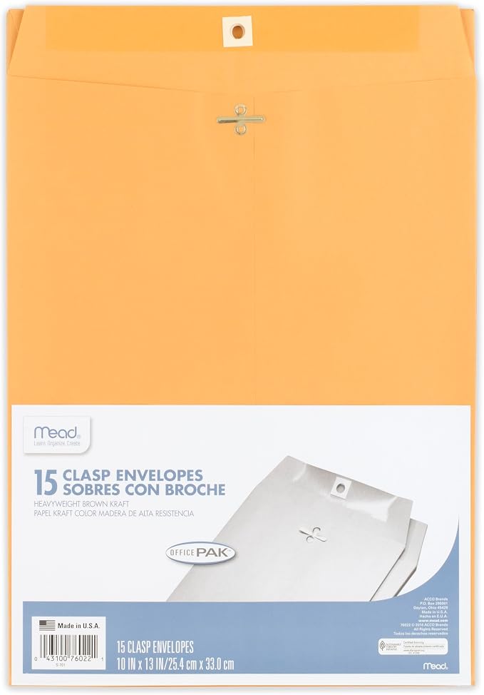 Mead Envelopes, Clasp Closure by Mead
