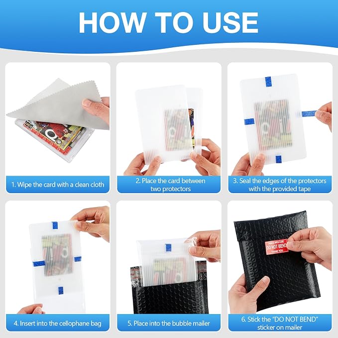 Fayoo Trading Card Shipping Supplies, 60 Bubble Mailers, 120 Protectors | - Image 3
