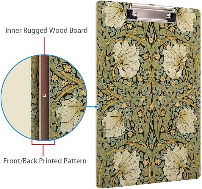 Britimes Clipboard Decorative Office School Hardboard Wood Nursing Clip Board - Image 4
