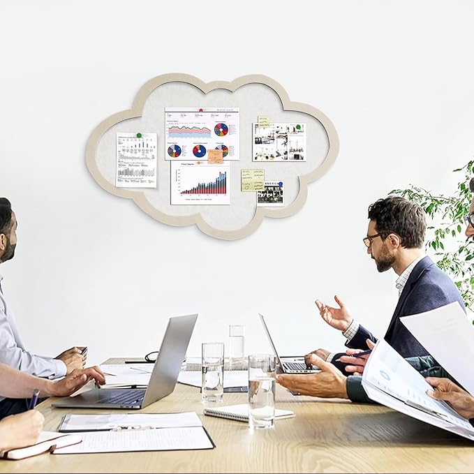 Cute Cloud Felt Board for Wall 24 x 16 Inch, Foldable Vision Board Kit - Image 5