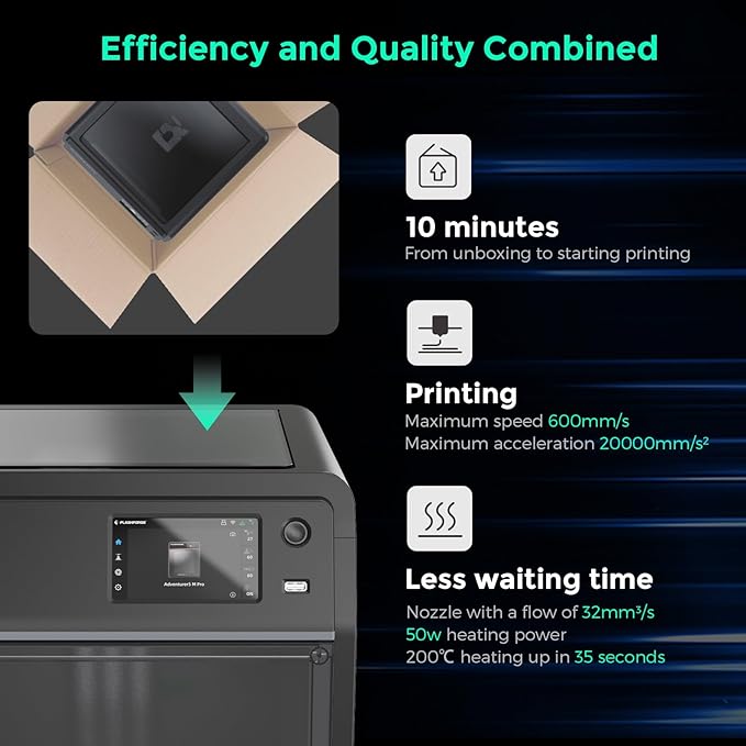 FLASHFORGE Adventurer 5M Pro 3D Printer with 1 Click Auto Printing System, 600mm/s High-Speed, Quick Detachable 280°C Nozzle, Core XY All-Metal Structure, Multi-Functional 220x220x220mm 3D Printer-DeskLoop Office