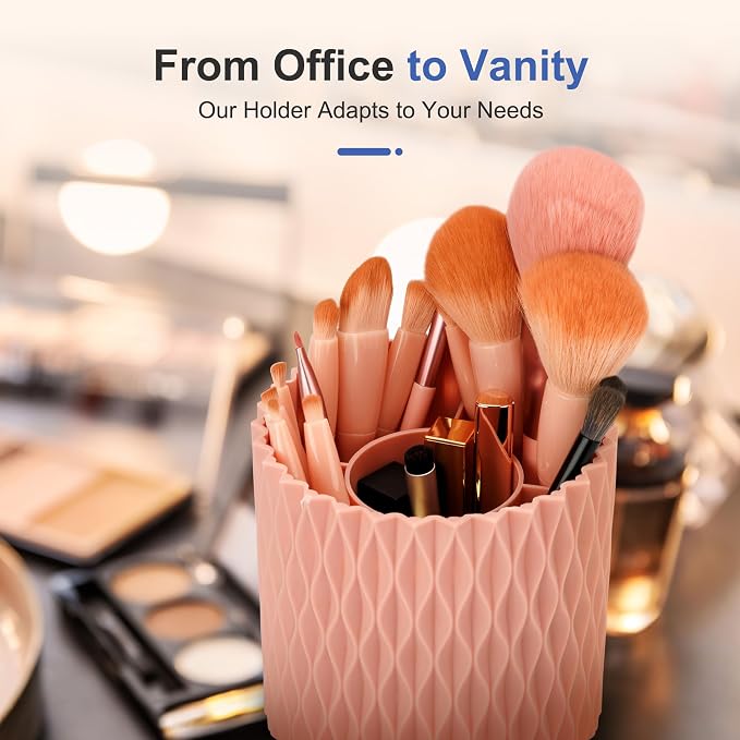 Pencil Holder - 360° Rotation, 5 Slot Desk Supplies - Image 3