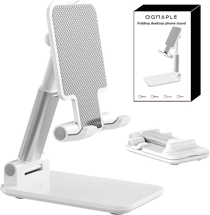 Phone Stand for Desk Cell Phone Holder Stands for iPhones | Mini, Fully Foldable by OGMAPLE