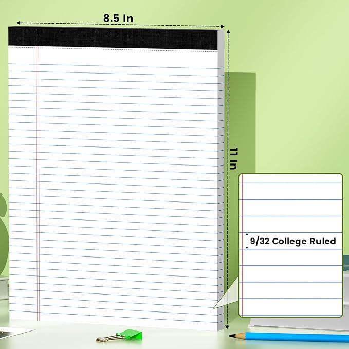 AILZFEI 6-Pack College Ruled Legal Pads, 8.5 x 11 Inch Narrow Ruled Note Pads - Image 2