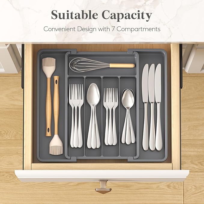 Lifewit Silverware Drawer Organizer, Expandable Utensil Tray - Image 3