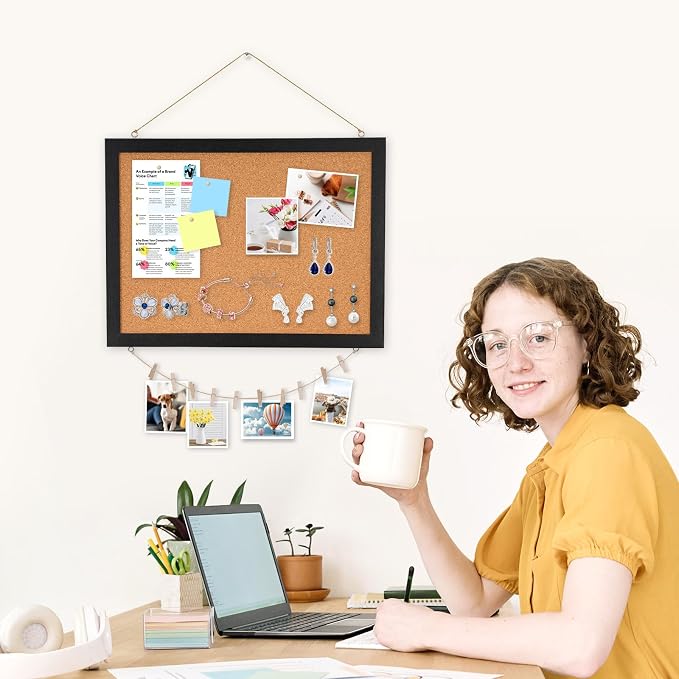 DOLLAR BOSS Cork Bulletin Board 1-Pack 16''X 12'' Double-Sided Cork Boards - Image 6