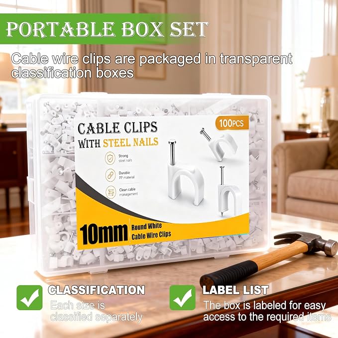 mxuteuk 100PCS Cable Clips - Image 4