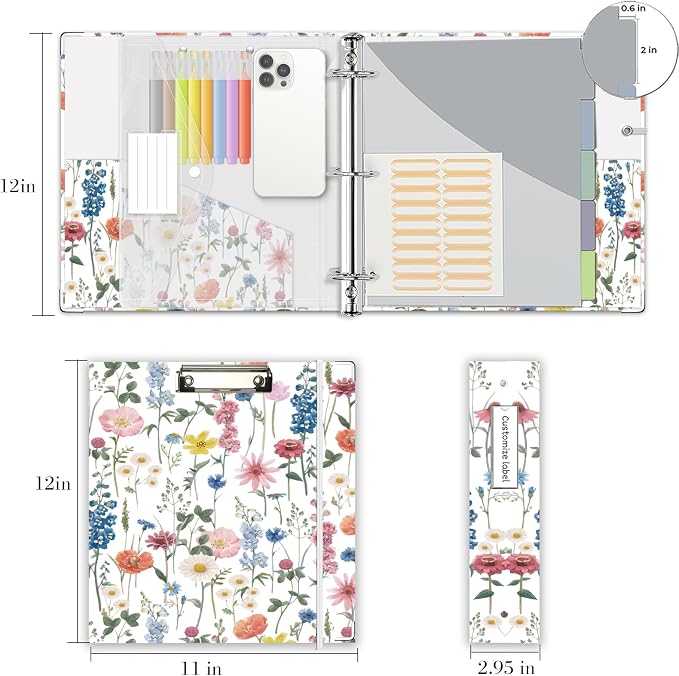3 Ring Binder 2 Inch for 8.5"x11" Paper, Three Ring Binders - Image 6