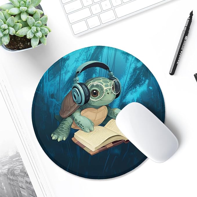 ITNRSIIET Round Mouse Pad with Stitched Edge Premium-Textured Waterproof - Image 6