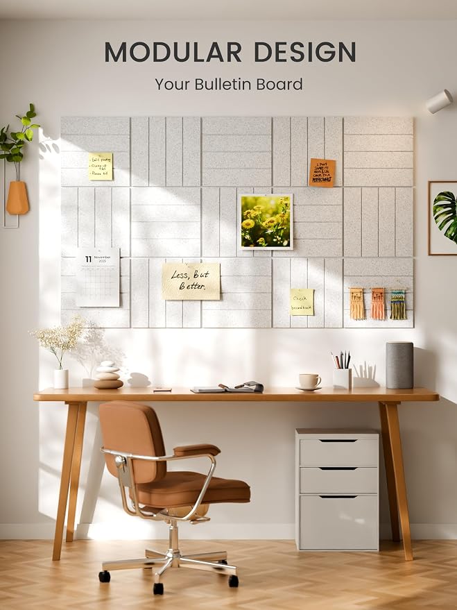 Bumusty Large Cork Board Alternative-48 x 36" Felt Bulletin Board Tiles - Image 6