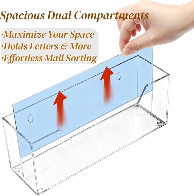 Noamus 2 Pack Acrylic Mail Organizer - Image 3