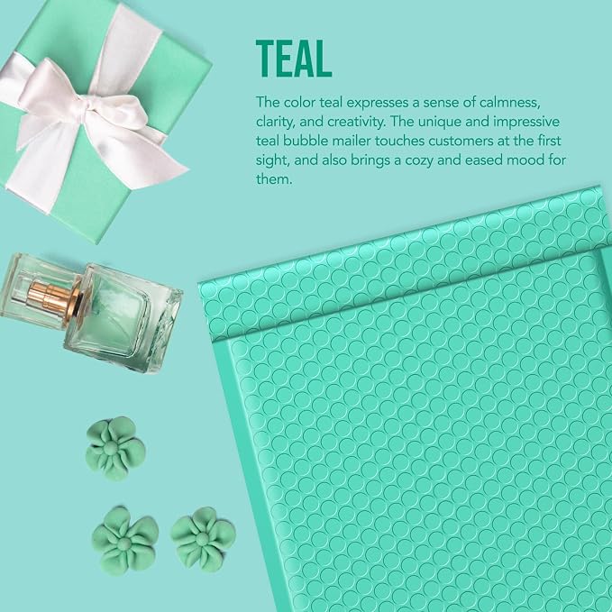 Fuxury 250Pack Teal Bubble Mailers 8.5x12" Medium Opaque Padded Envelopes - Image 5