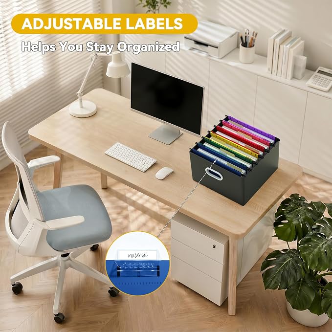 Plastic Legal Size Hanging File Folders, 12 Pack Sturdy Legal Hanging Folder - Image 5