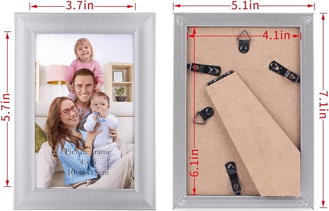 Giftgarden 4x6 Picture Frame Silver Set of 12 - Image 3