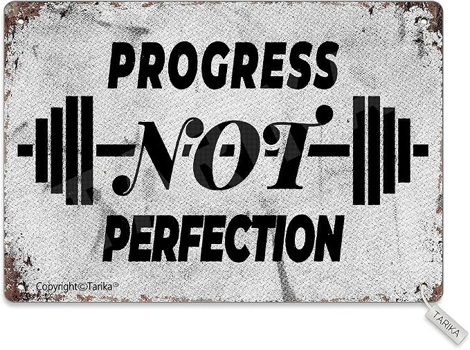 Tarika Progress Not Perfection 20X30 cm Iron Retro Look Decoration Poster Sign by Tarika