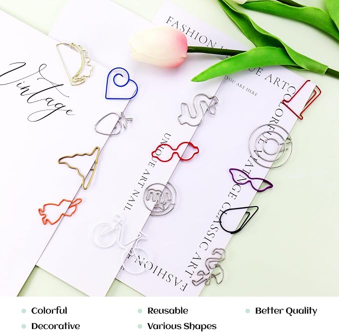 150 Pcs Mixed Cute Paper Clips, Fun Office Supplies Gifts - Image 5