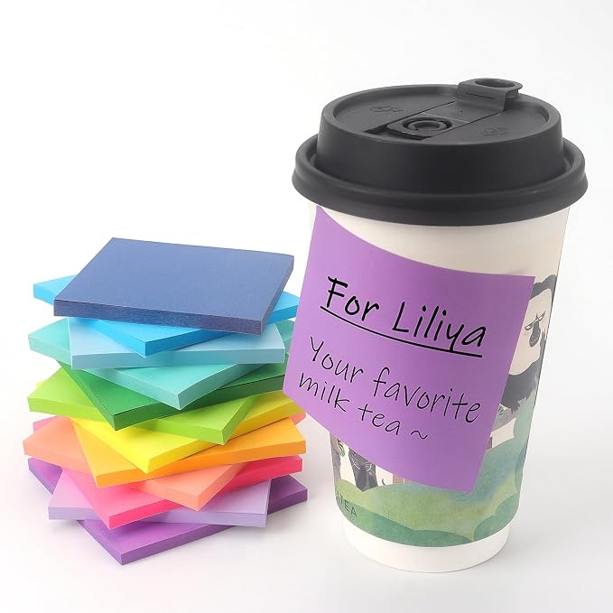 12 Pack Bright Colors Sticky Notes 3x3 Inch, Strong Sticky Self-Adhesive - Image 7
