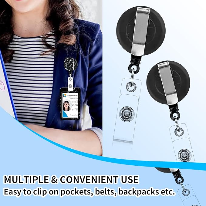 Badge Lanyard and ID Badge Holder, Retractable Badge Reels - Image 5