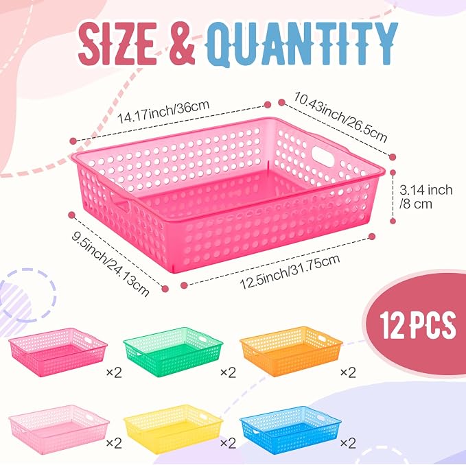 Geetery 12 Pack Classroom Storage Baskets - Image 2