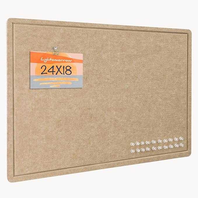 Bulletin Board, 24 x 18 inches Decorative Felt Pin Board, Cork Board Alternative by Lightomorrow