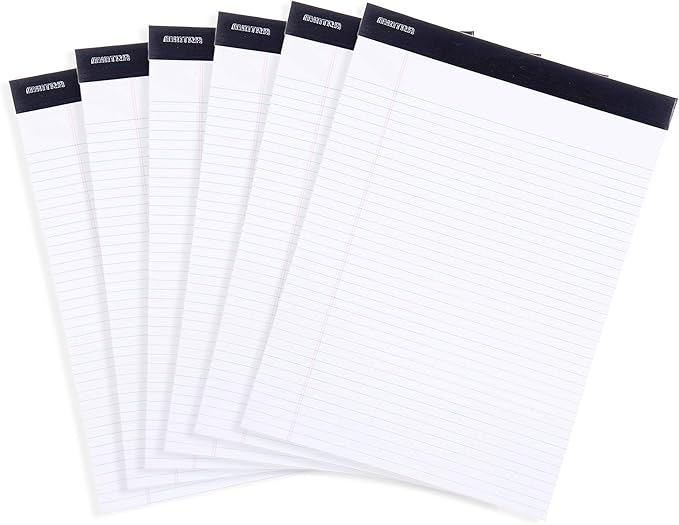 Mintra Office Legal Pads, ((xBasic, 8.5in x 11in, Narrow (White), 36pk (6-6pks))-DeskLoop Office