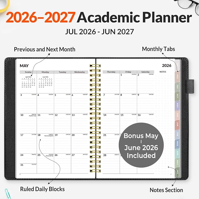 SUNEE 2026-2027 Weekly & Monthly Planner 6.4"x8.5" - Image 2