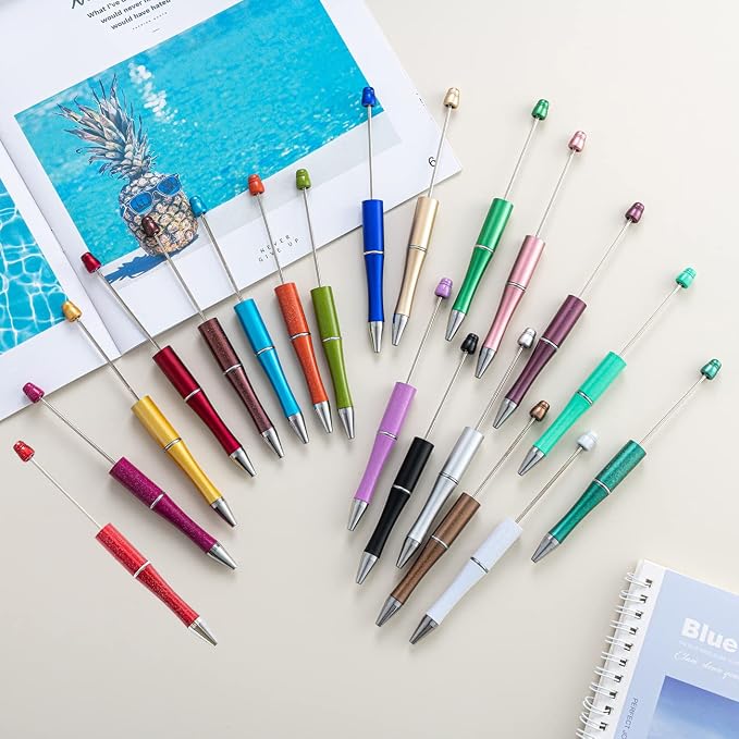 PASISIBICK 20 Colors Plastic Beadable Pens, 20 Pieces - Image 5