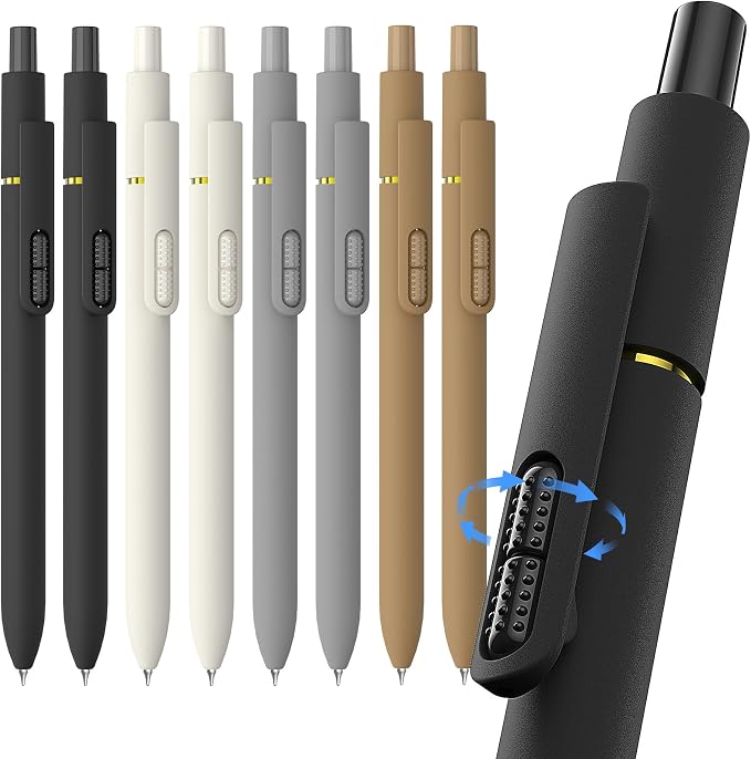 0.7mm Gel Pens Black Ink, 8 Pack Retractable Pens - Image 9