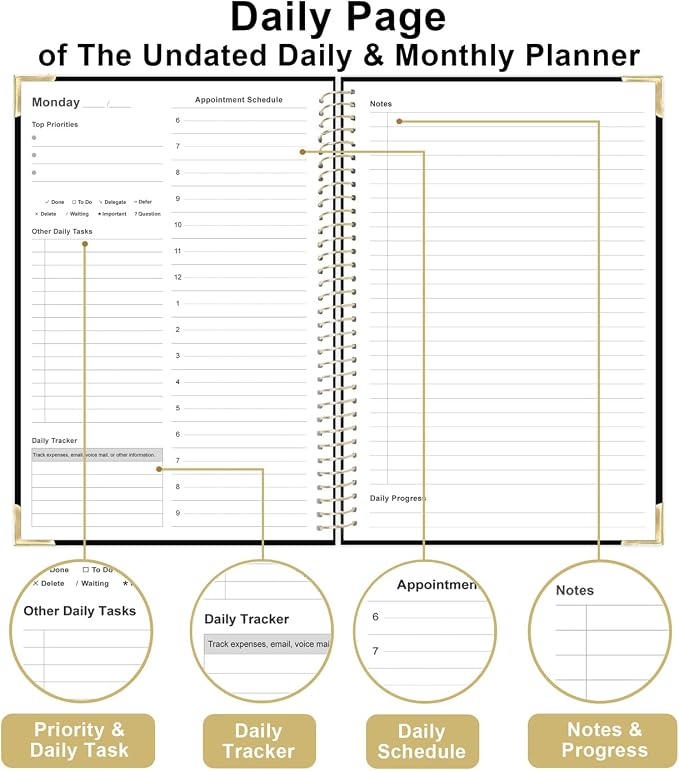 Undated Daily Planner 5.8"x8.5" - Image 4