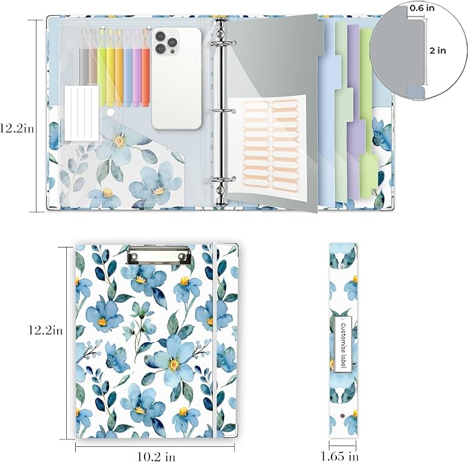 3 Ring 1 Inch Binder Organizer, KLLVE Three Ring Binders - Image 6