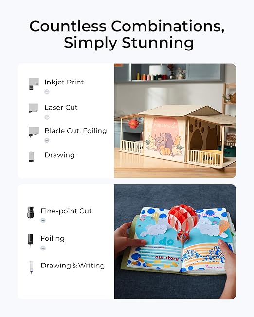 xTool M1 Ultra Laser Engraving Machine, 4-in-1 Craft Machine with 20W Laser Engraver, Inkjet Printing, Blade Cutting, Pen Drawing, Support Rotary Engraving on Tumblers - Basic Bundle-DeskLoop Office