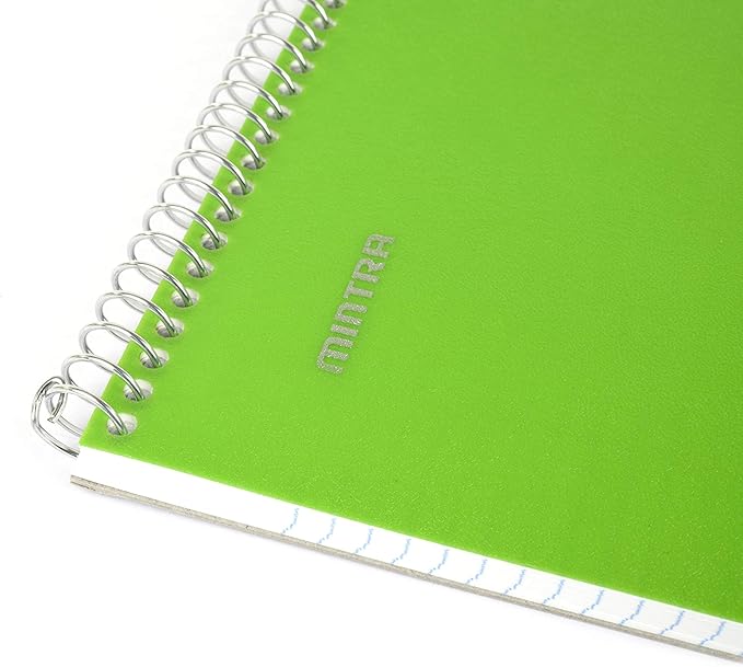 Mintra Office TOP BOUND Durable Spiral Notebooks (Green, College Ruled 3pk)-DeskLoop Office